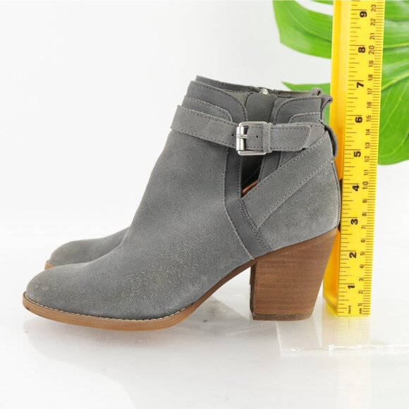 Sam Edelman Womens Maurine Boots Size 7 Gray Blue Suede Block Heel Buckle Bootie - Picture 5 of 13